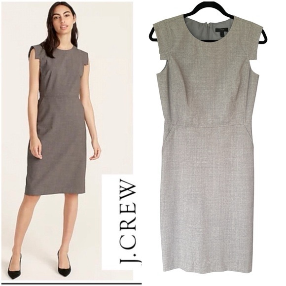 J. Crew Dresses & Skirts - Classy J. Crew Like New Wool Classic Gray Cap Sleeve Dress with Pockets